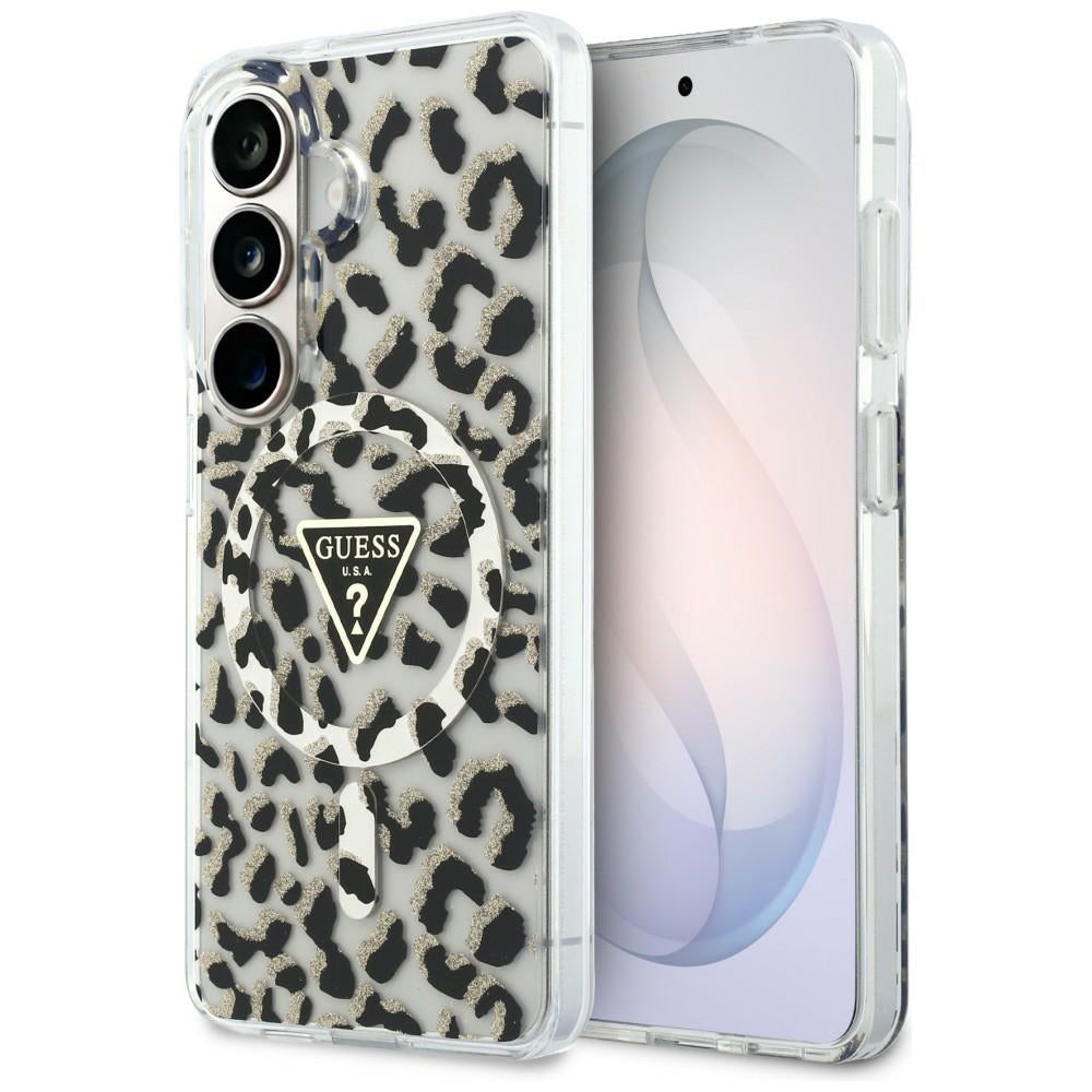 MagSafe Case for Samsung Galaxy S26 S942, Guess, IML Leopard Pattern, Black