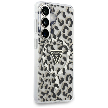 MagSafe Case for Samsung Galaxy S26 S942, Guess, IML Leopard Pattern, Black