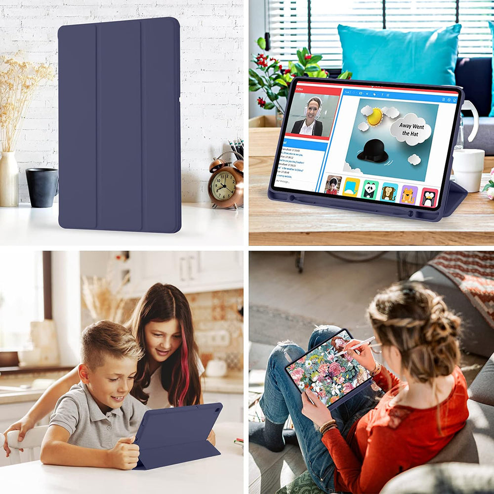 Case for Samsung Galaxy Tab S6 Lite (2024) / Tab S6 Lite (2022) / Tab S6 Lite (2020), Techsuit, Flex Trifold, Navy Blue
