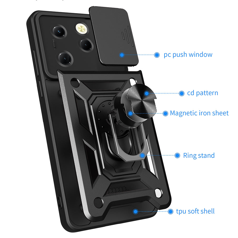 Case for Tecno Spark 20 Pro / Infinix Hot 40 / Hot 40 Pro, Techsuit, CamShield, Black