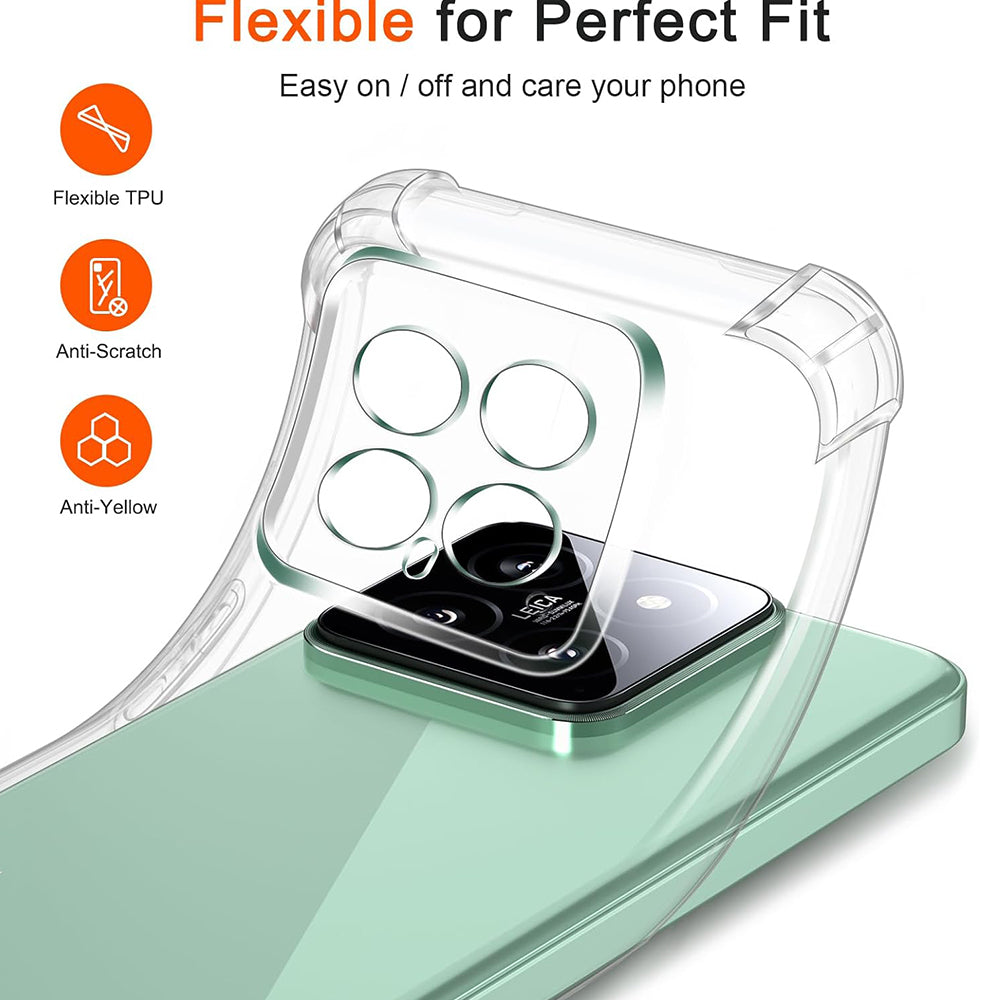 Case for Xiaomi 14 Pro, Techsuit, Shockproof Clear, Transparent