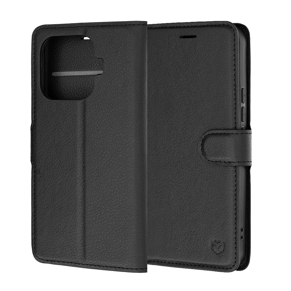 Case for Xiaomi 17T, Techsuit, Leather Folio, Black