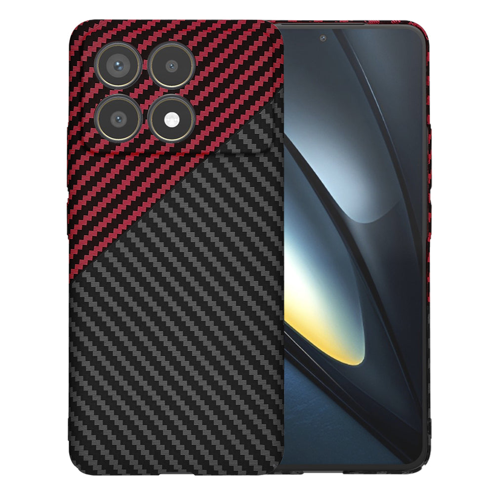 Case for Xiaomi Poco F6 Pro, Techsuit, Carbonite FiberShell, Black Red