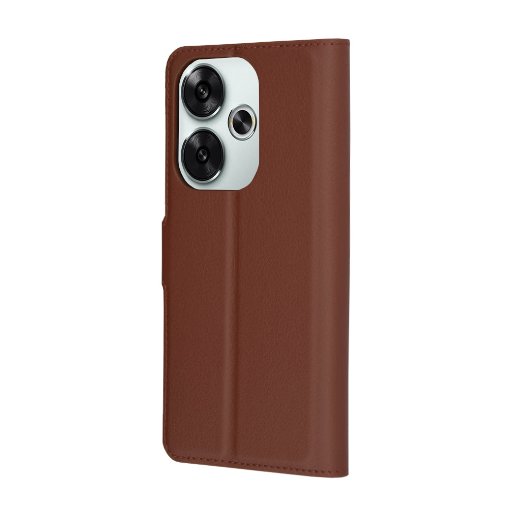 Case for Xiaomi Poco F6, Techsuit, Leather Folio, Brown