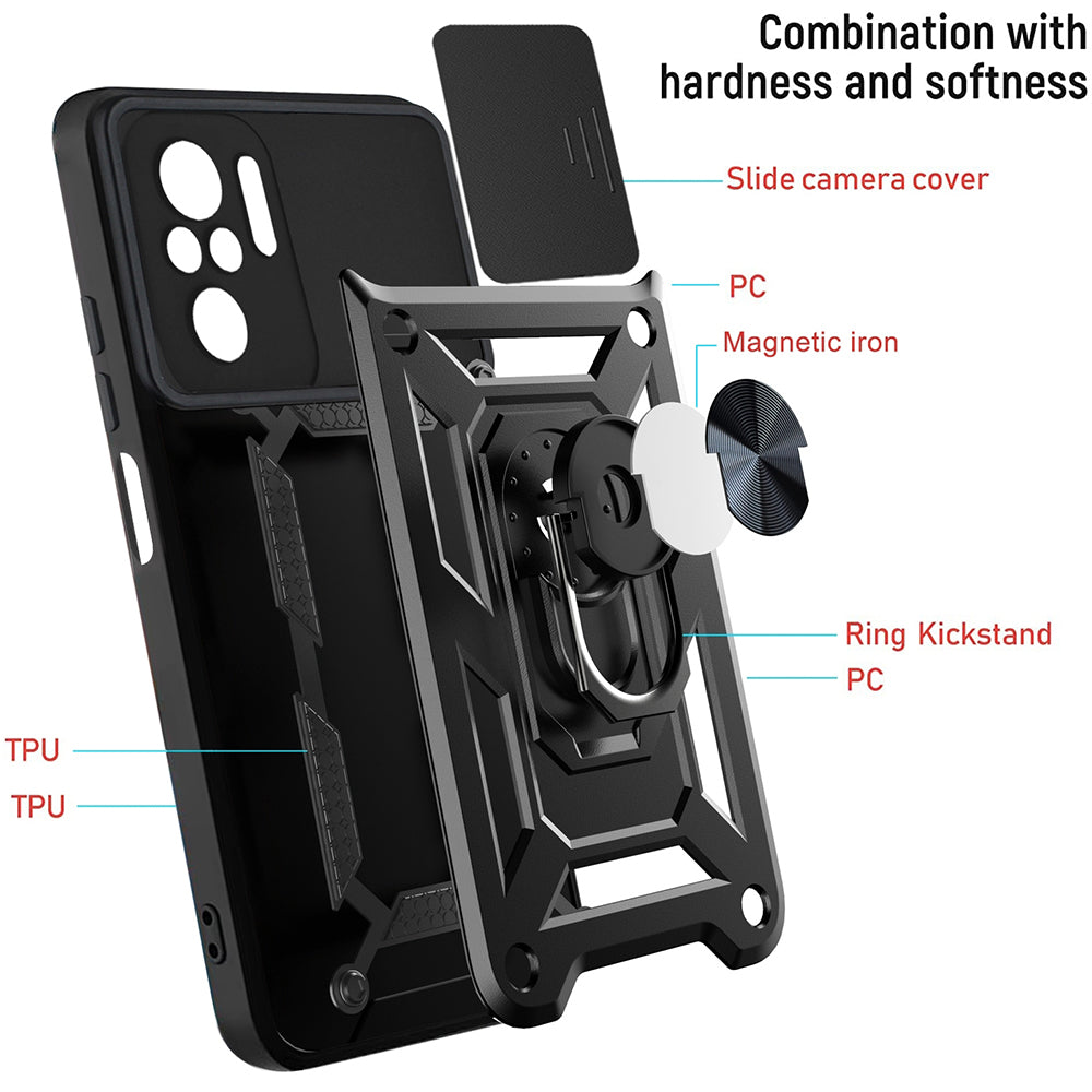 Case for Xiaomi Poco M5s / Redmi Note 10S / Note 10, Techsuit, CamShield, Black