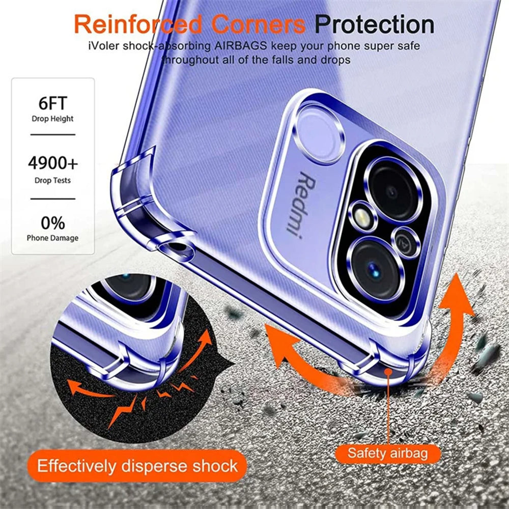 Case for Xiaomi Redmi 12C, Techsuit, Shockproof Clear, Transparent