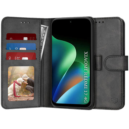 Case for Xiaomi Redmi 17 5G / 17 4G, Techsuit, Diary Book, Black