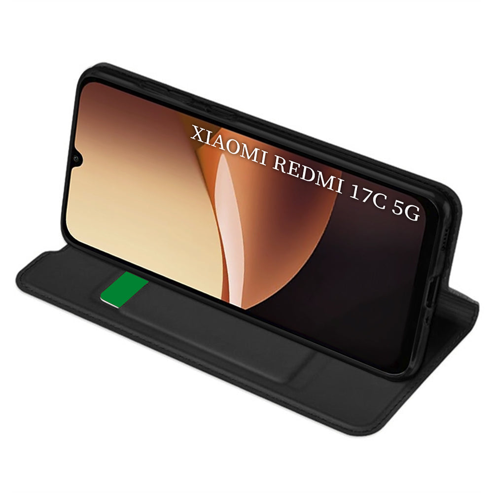 Case for Xiaomi Redmi 17C 5G, Techsuit, Magskin Book, Black