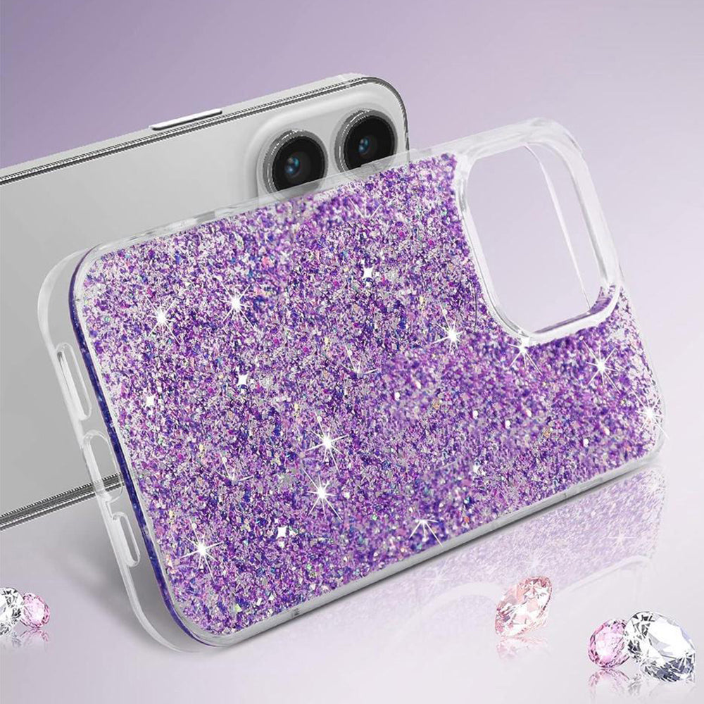 Case for Xiaomi Redmi Note 13 Pro+, Techsuit, Sparkly Glitter, Purple