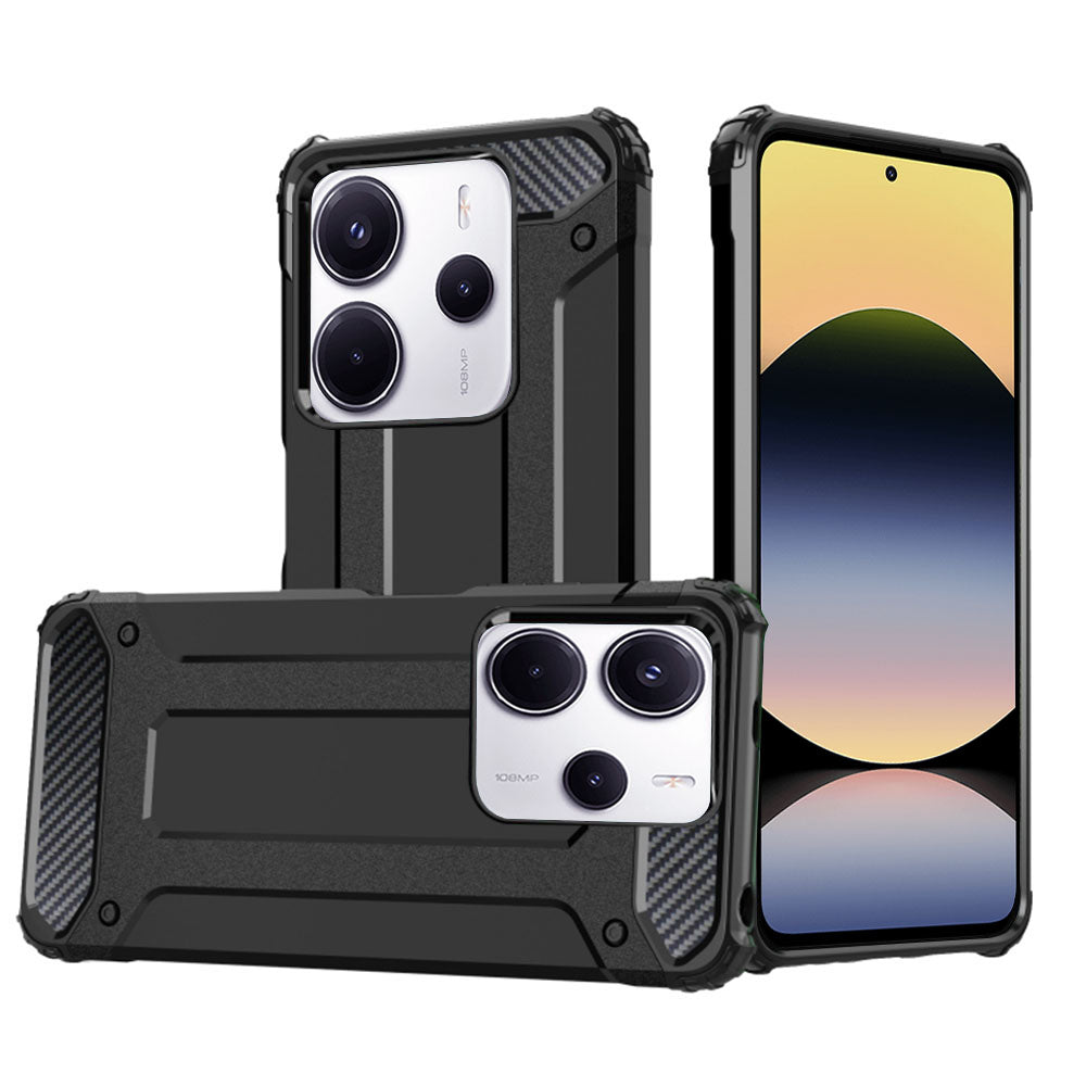 Case for Xiaomi Redmi Note 14 4G (Regional), Techsuit, Hybrid Armor, Black