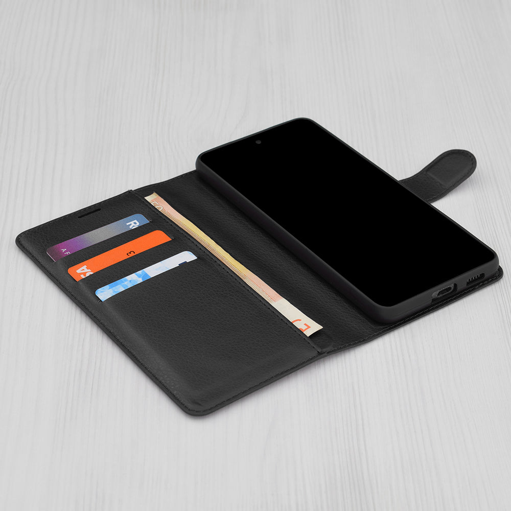 Case for Xiaomi Redmi Note 14 4G (Regional), Techsuit, Leather Folio, Black