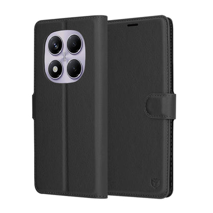 Case for Xiaomi Redmi Note 14 Pro 4G, Techsuit, Leather Folio, Black
