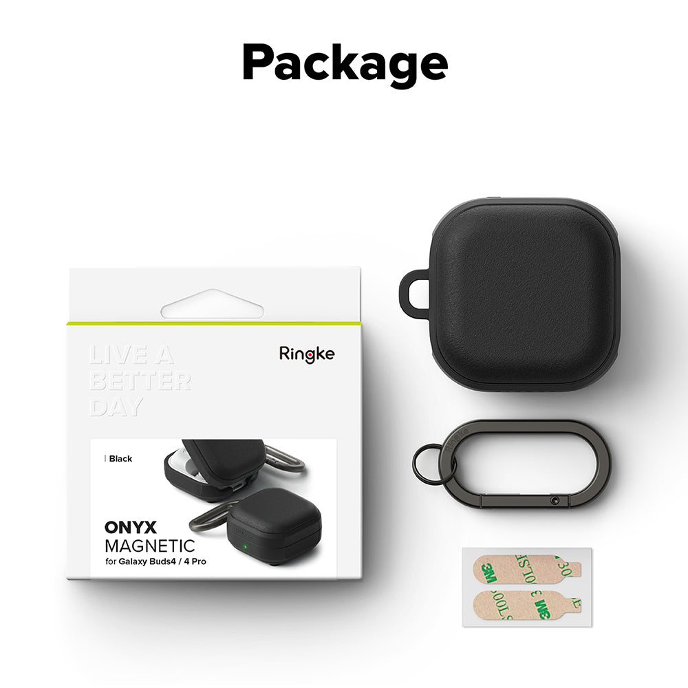 Ringke Onyx Magnetic Case for Samsung Galaxy Buds4 / Buds4 Pro, Black