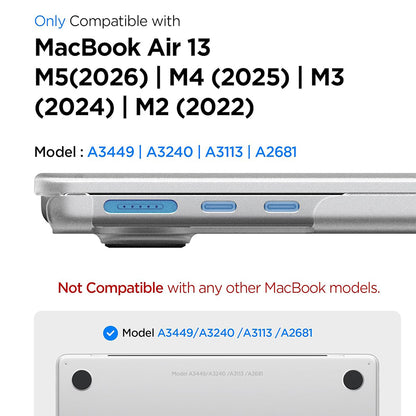 Spigen Airskin Case for Apple MacBook Air 13inch (2026) / (2025) / (2024) / (2022), Satin Transparent ACS11530