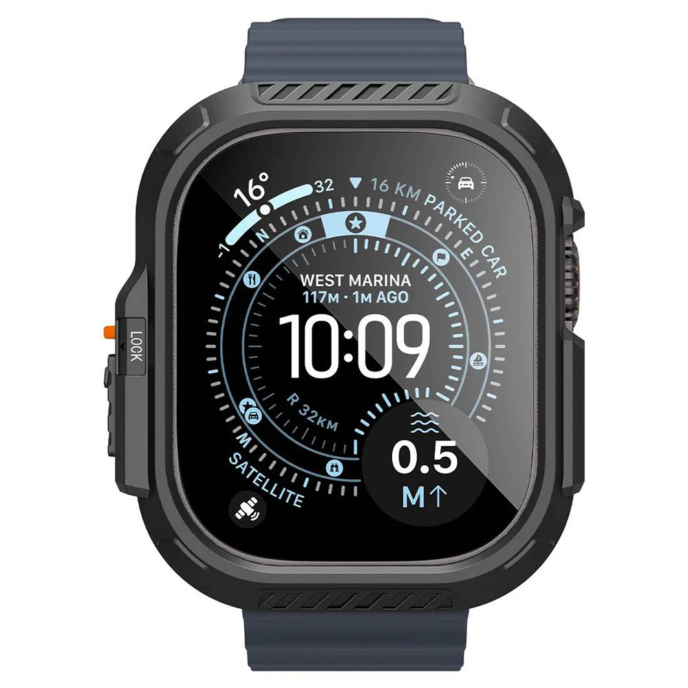 Spigen Lock Fit Case with Screen Protector for Apple Watch Ultra Series, Black ACS12054
