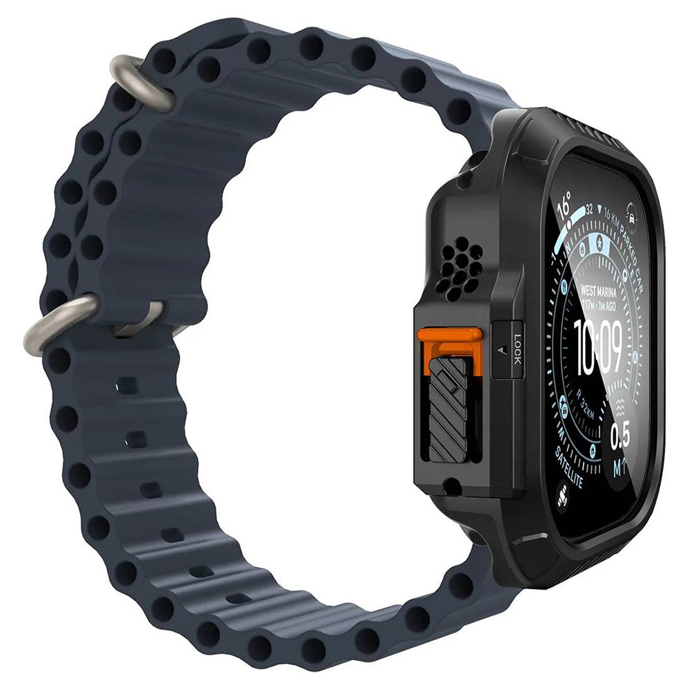 Spigen Lock Fit Case with Screen Protector for Apple Watch Ultra Series, Black ACS12054