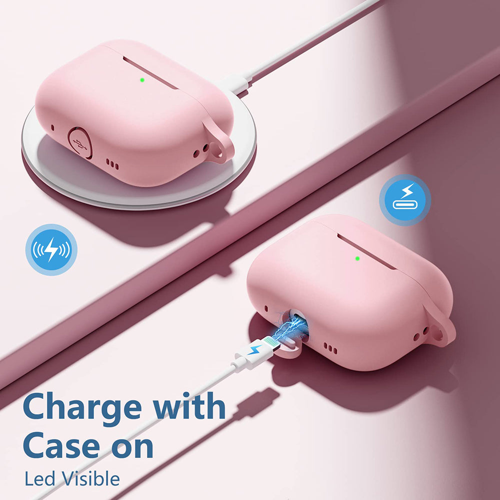 Techsuit Silicone Case for Apple AirPods Pro Series, Pink