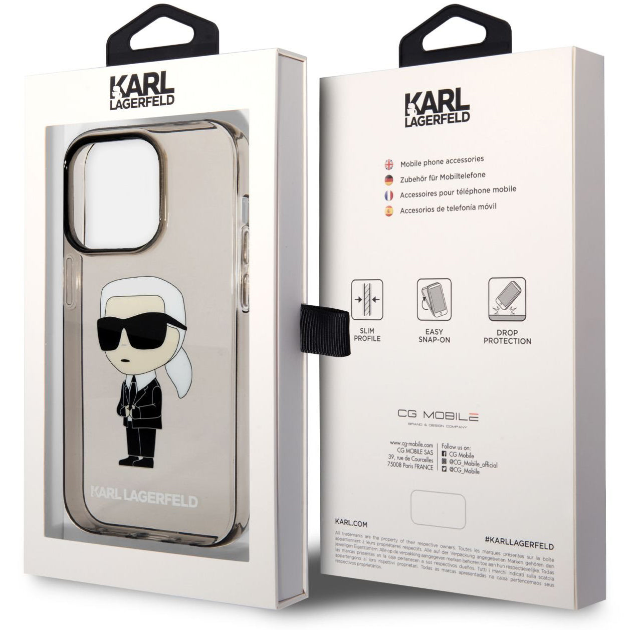 Case for Apple iPhone 14 Pro Max, Karl Lagerfeld, IML Ikonik NFT, Black
