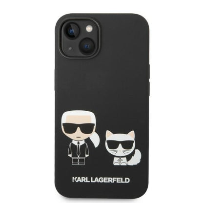MagSafe Case for Apple iPhone 14 Plus, Karl Lagerfeld, Karl & Choupette Silicone, Black