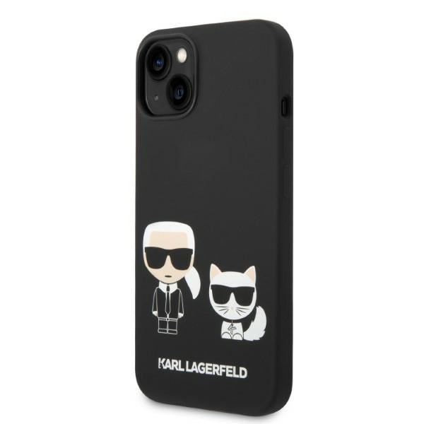 MagSafe Case for Apple iPhone 14 Plus, Karl Lagerfeld, Karl & Choupette Silicone, Black