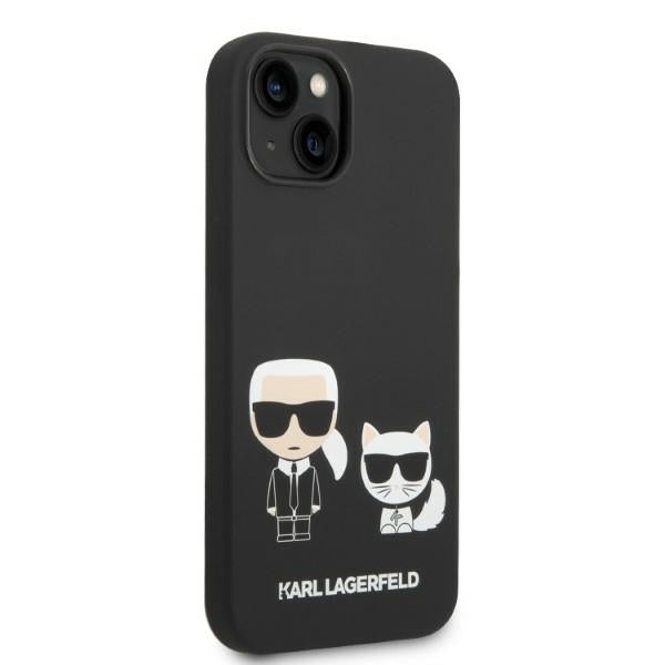 MagSafe Case for Apple iPhone 14 Plus, Karl Lagerfeld, Karl & Choupette Silicone, Black