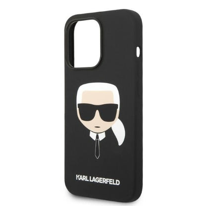 MagSafe Case for Apple iPhone 14 Pro, Karl Lagerfeld, Silicone Karl Head, Black