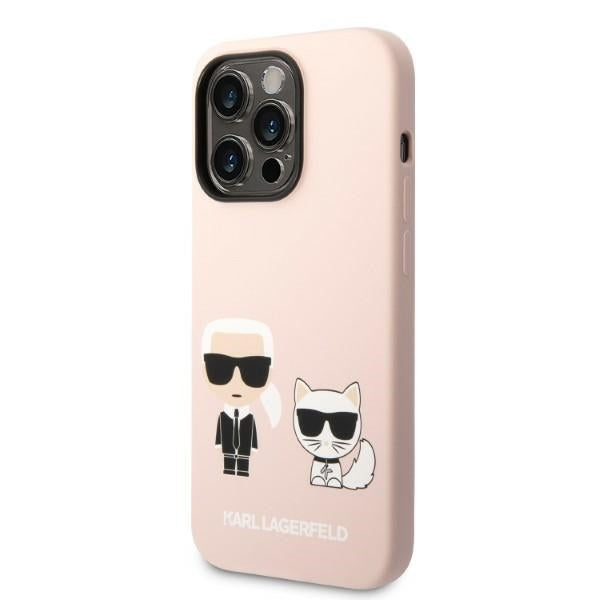 MagSafe Case for Apple iPhone 14 Pro Max, Karl Lagerfeld, Silicone Body Karl & Choupette, Pink