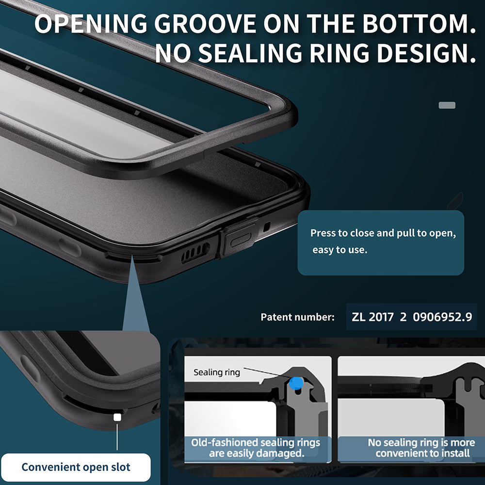 Waterproof Case for Samsung Galaxy A16 5G A166 / A16 4G A165, ShellBox, Black