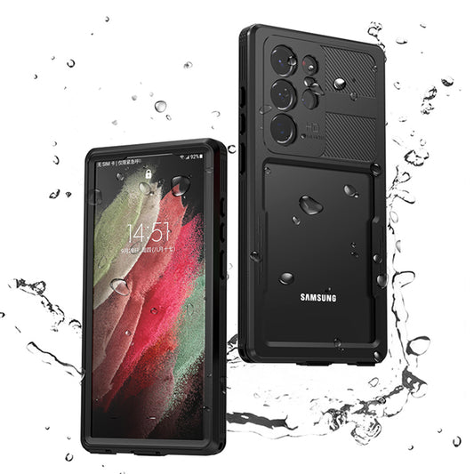 Waterproof Case for Samsung Galaxy S23 Ultra S918, ShellBox, Black