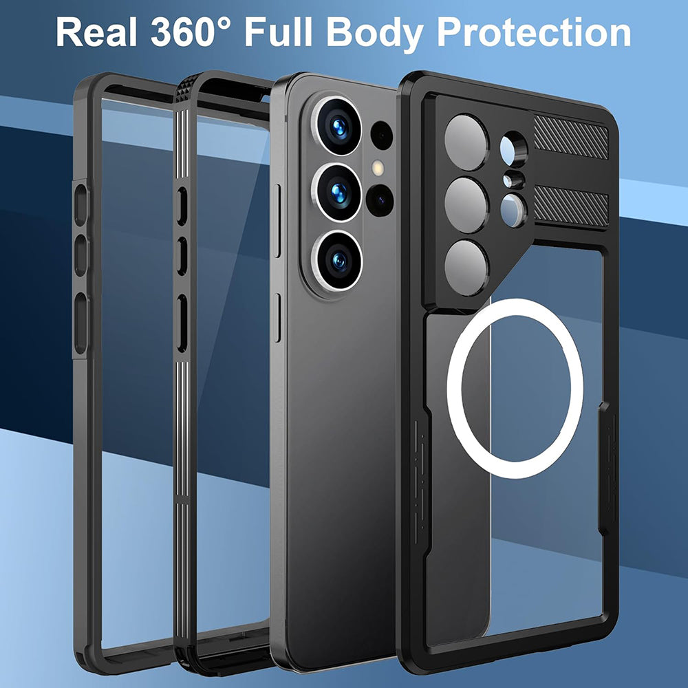 Waterproof Case for Samsung Galaxy S26 Ultra, ShellBox, Black