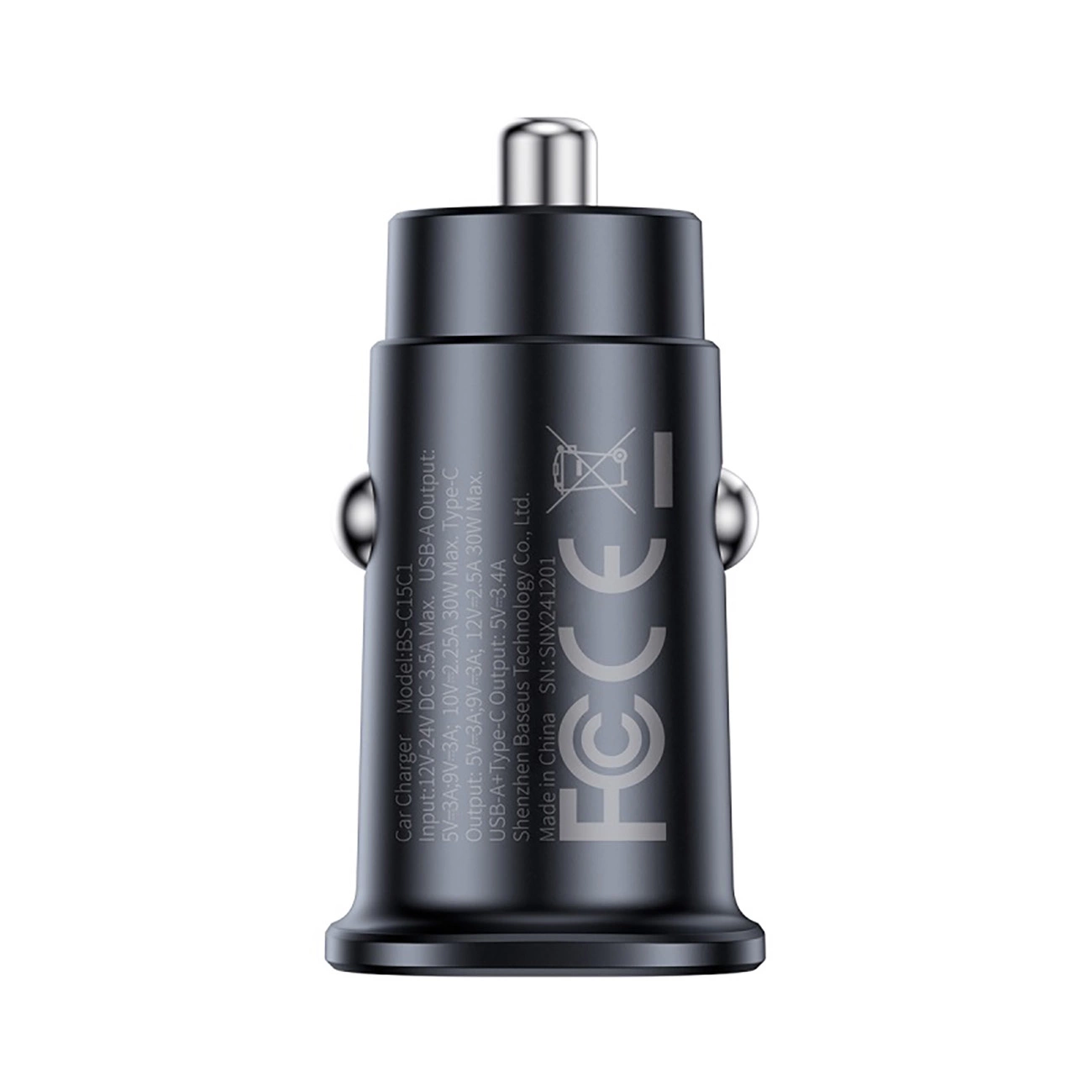 Baseus GoTrip Car Charger, 30W, 3A, 2 x USB-C, Black