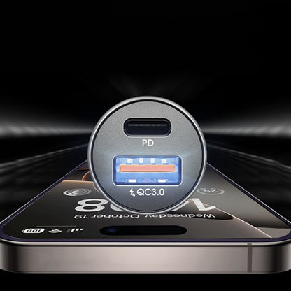 Car Charger with USB-C / Lightning Cable Lisen, 48W, 3A, 1 x USB-A - 1 x USB-C, Black YL0223080035