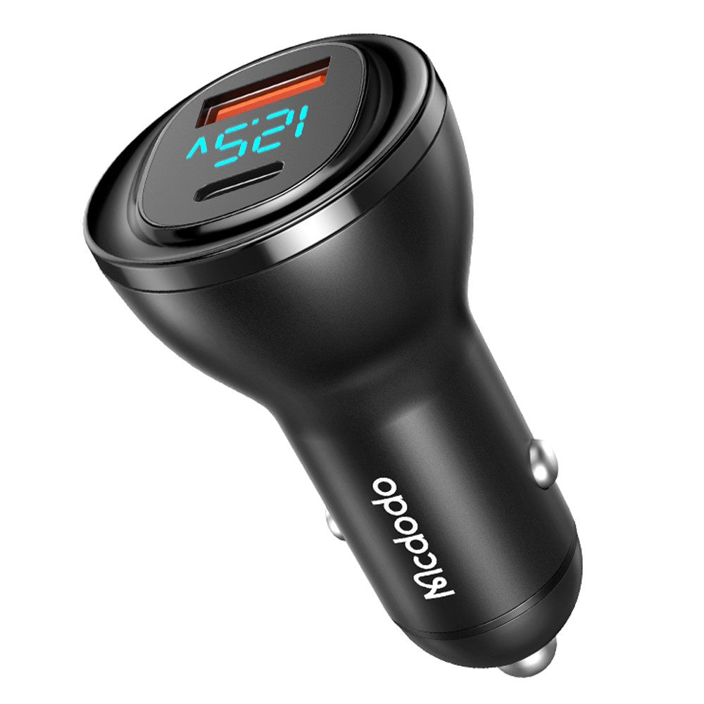 McDodo CC-5670 Auto Charger Display, 95W, 5A, 1 x USB-A - 1 x USB-C, Black