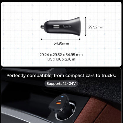 Spigen EV301 Essential Car Charger, 30W, 3A, 1 x USB-C, Black ACP08699
