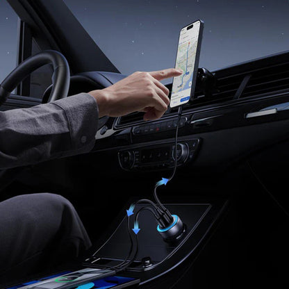 UGREEN EC307 Car Charger, 30W, 3A, 1 x USB-A - 2 x USB-C, Gray