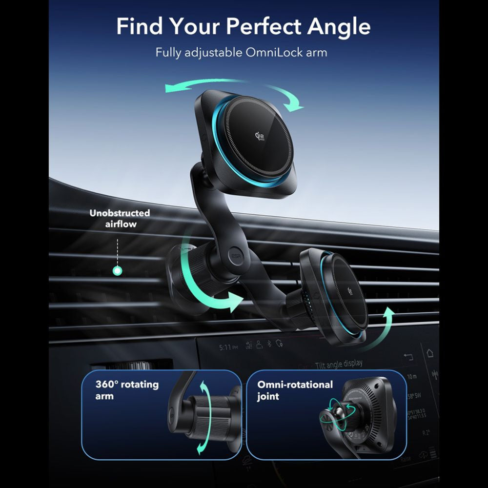 ESR Wireless Car Charger, 25W, Black