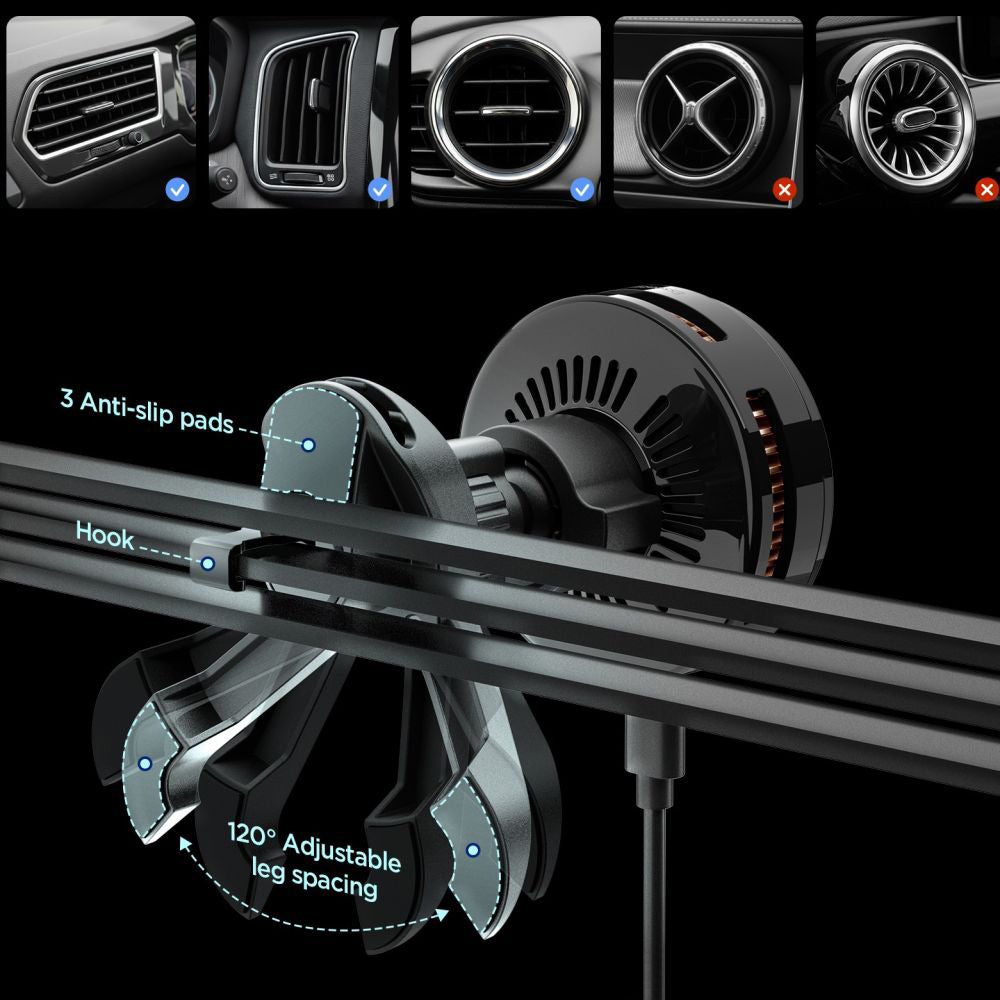 Spigen Essential Wireless Car Charger, 25W, 1.67A, Black