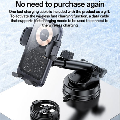 Yesido C307 Wireless Car Charger, 15W, 1.67A, Black