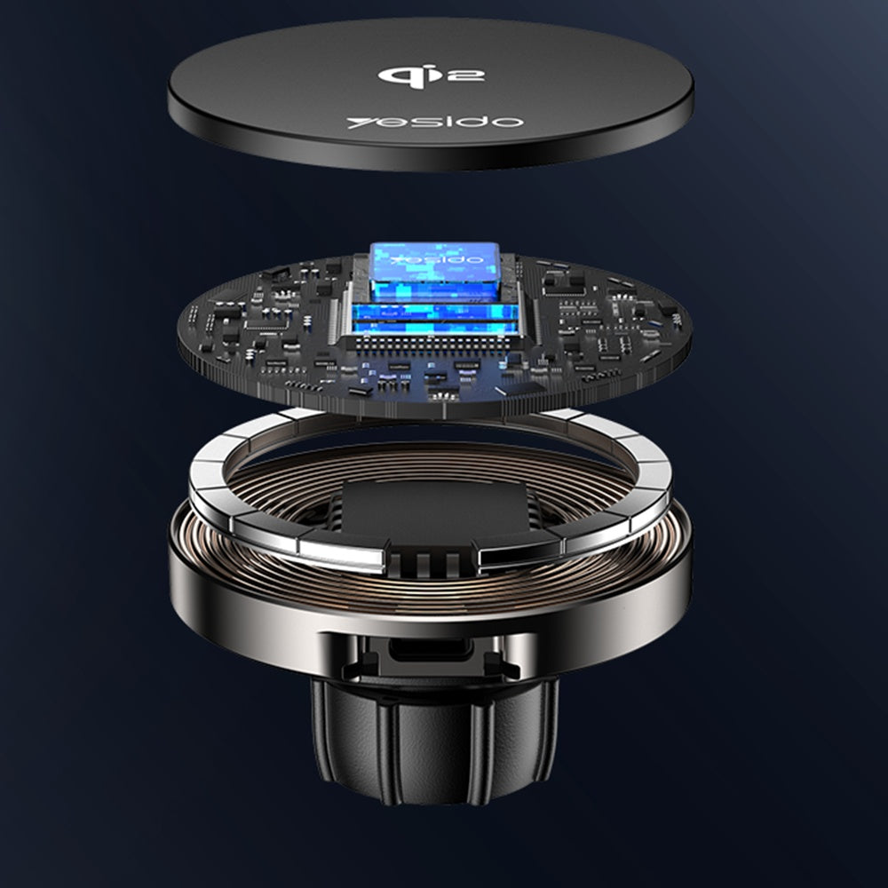 Yesido DS30 Wireless Car Charger, 15W, 1.67A, Black