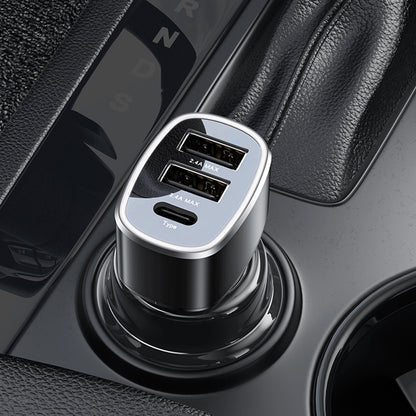 Yesido Y47 Car Charger, 49W, 3A, 2 x USB-A - 1 x USB-C, Black