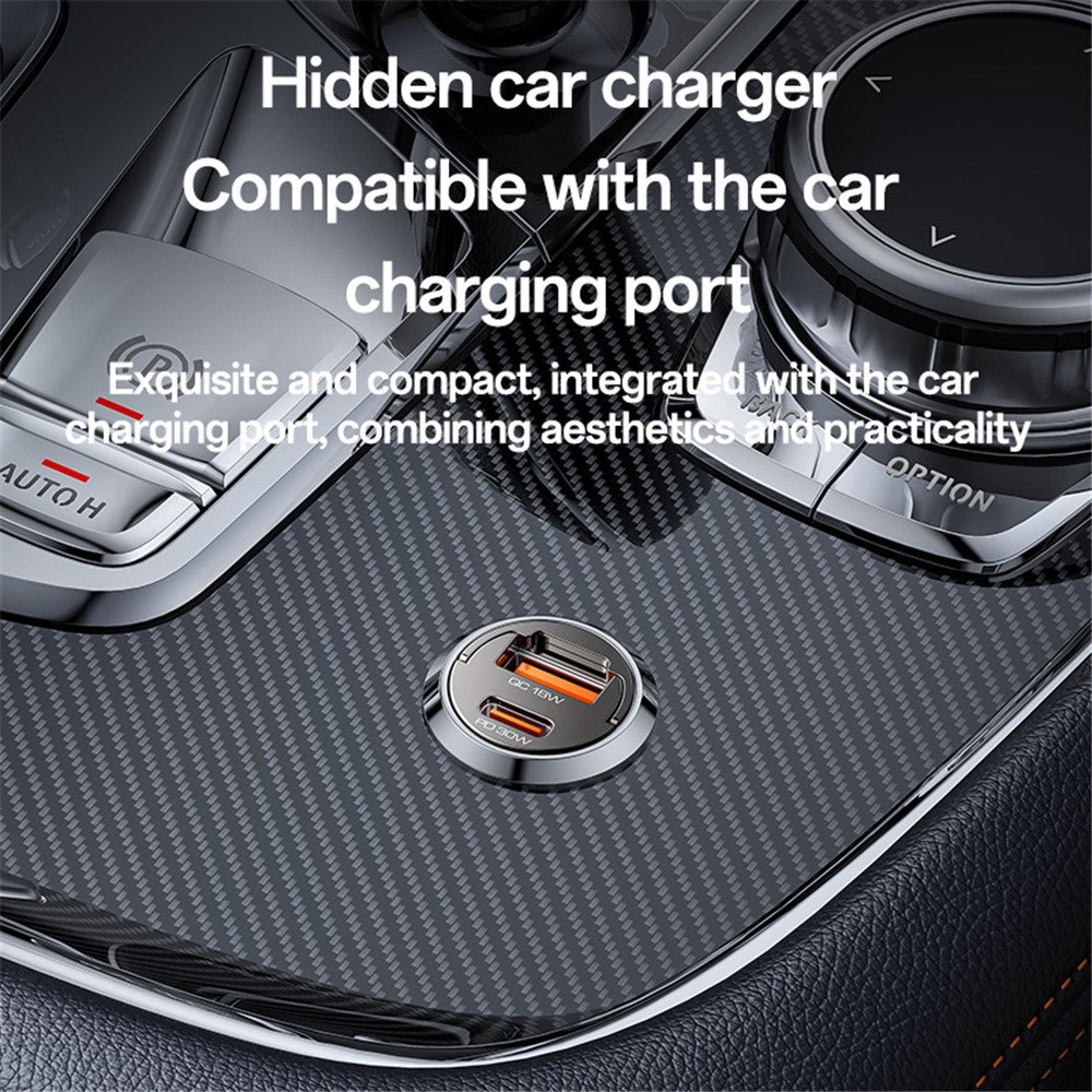 Yesido Y68 Car Charger, 30W, 3A, 1 x USB-A - 1 x USB-C, Black