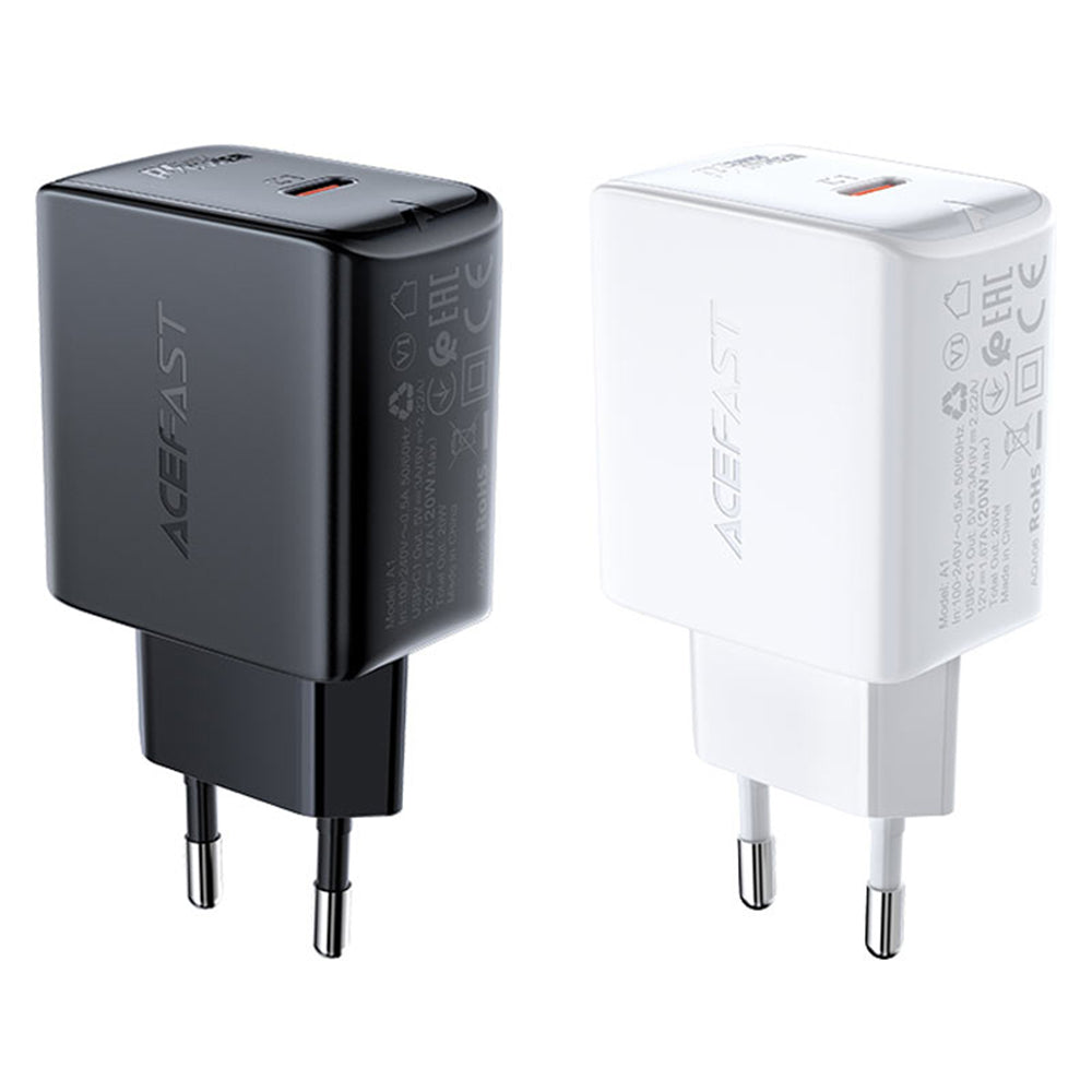 Acefast A1 Network Charger, 20W, 3A, 1 x USB-C, Black