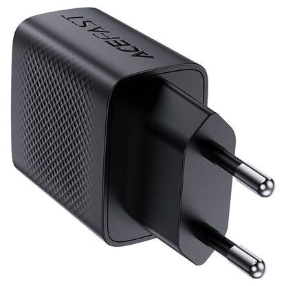 Acefast A78 Network Charger, 20W, 3A, 1 x USB-A - 1 x USB-C, Black