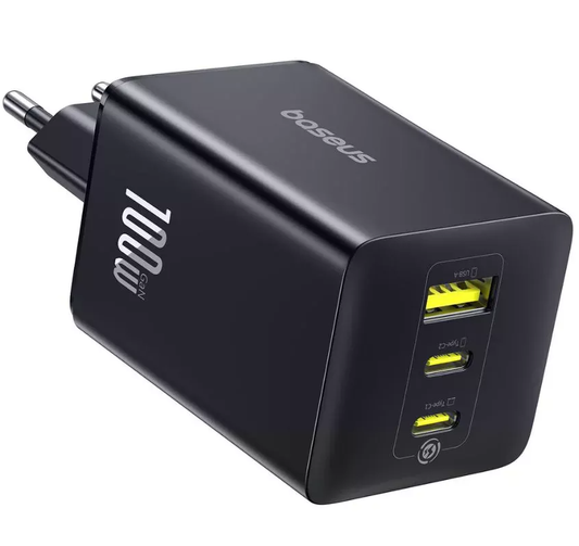 Baseus EnerFill FE11 Network Charger, 100W, 5A, 1 x USB-A - 2 x USB-C, Gray P10182102123