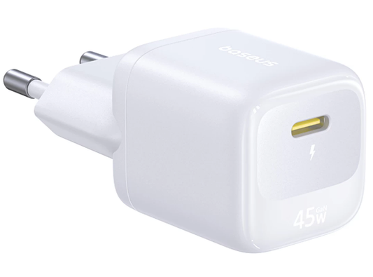 Baseus EnerFill FN22 Wall Charger, 45W, 3A, 1 x USB-C, White E0123301