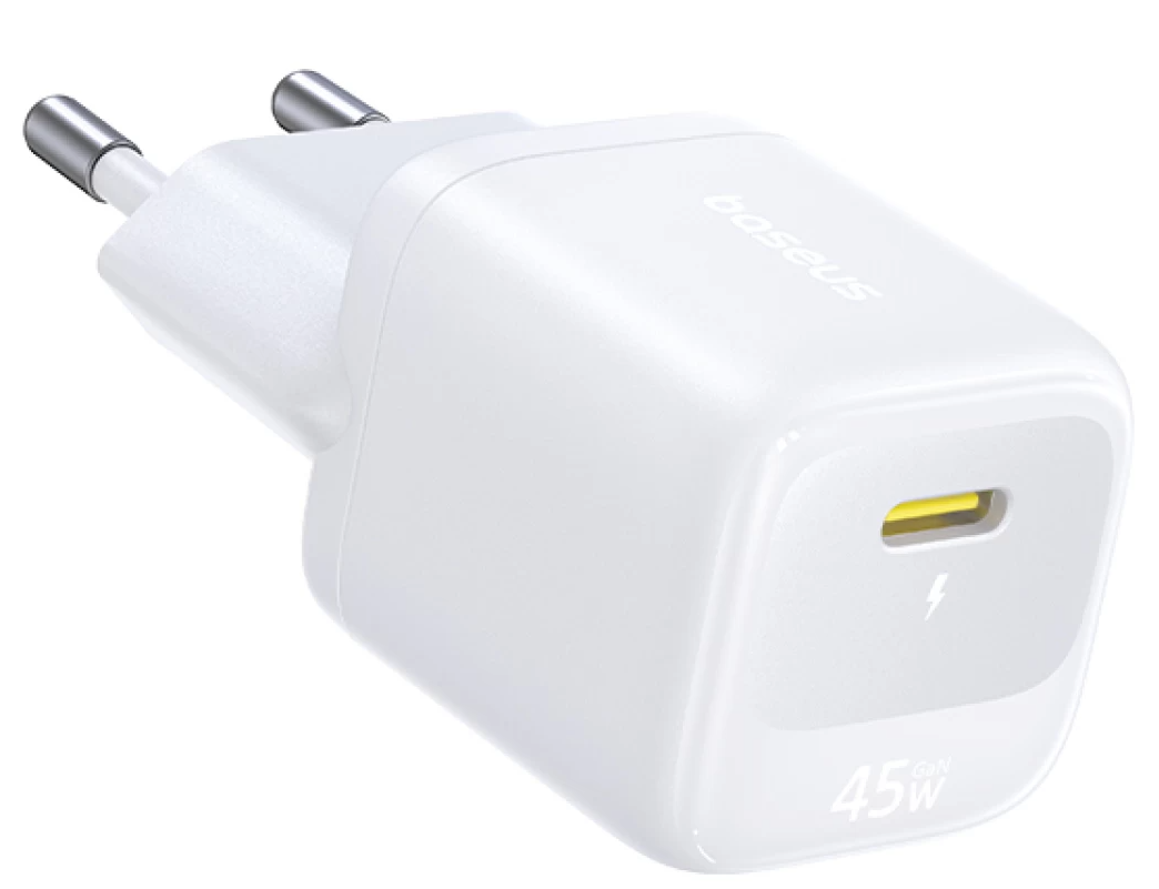 Baseus EnerFill FN22 Wall Charger, 45W, 3A, 1 x USB-C, White E0123301