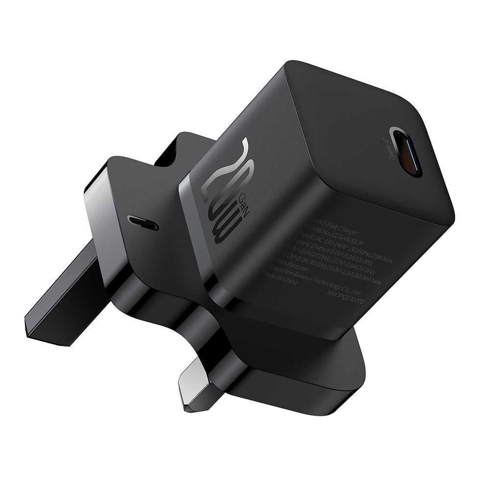 Baseus UK Network Charger, 20W, 3A, 1 x USB-C, Black P10110907113-00
