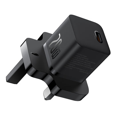 Baseus UK Network Charger, 20W, 3A, 1 x USB-C, Black P10110907113-00