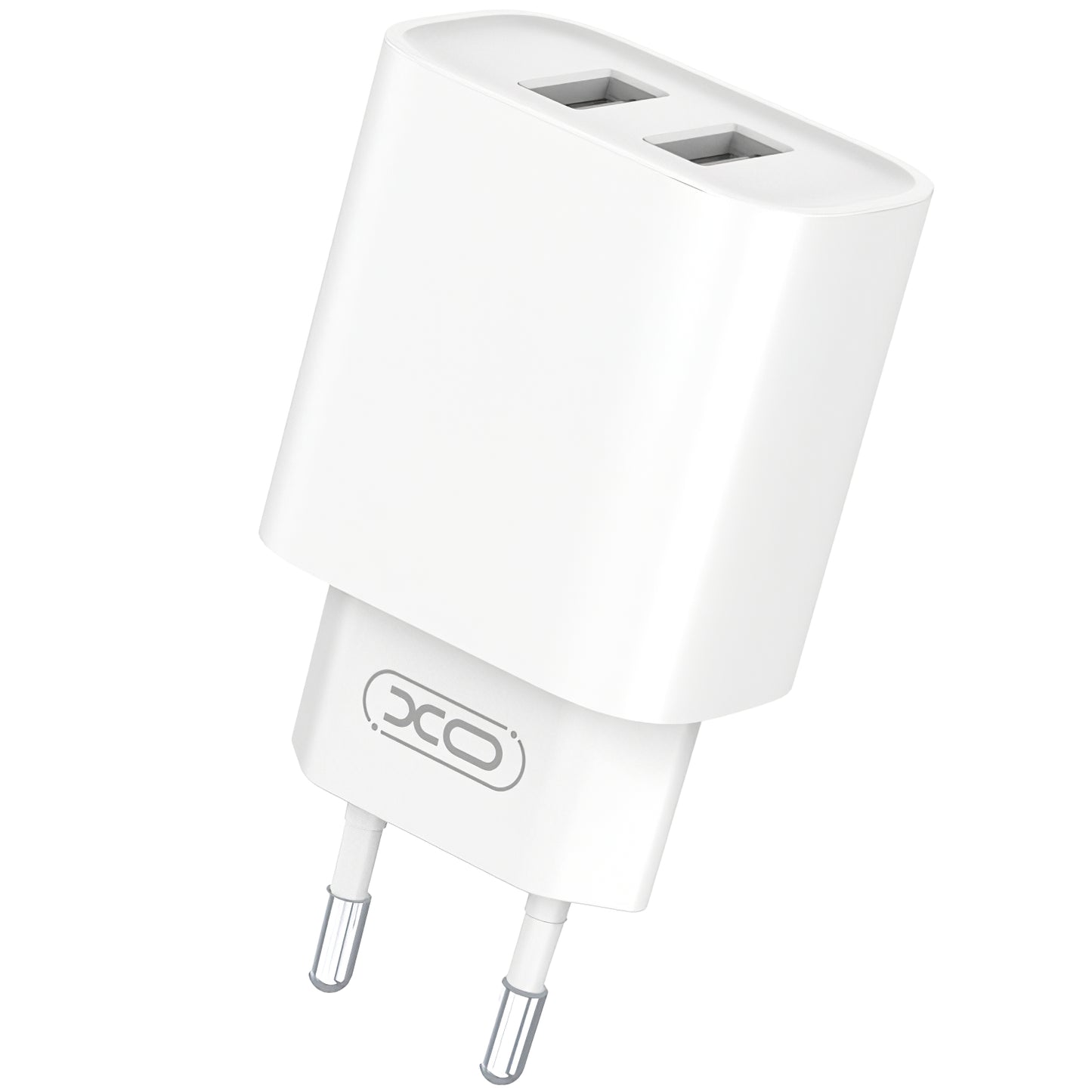 Network Charger with microUSB Cable XO Design CE02C, 10.5W, 2.1A, 2 x USB-A, White 