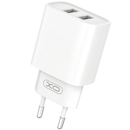 Network Charger with microUSB Cable XO Design CE02C, 10.5W, 2.1A, 2 x USB-A, White 